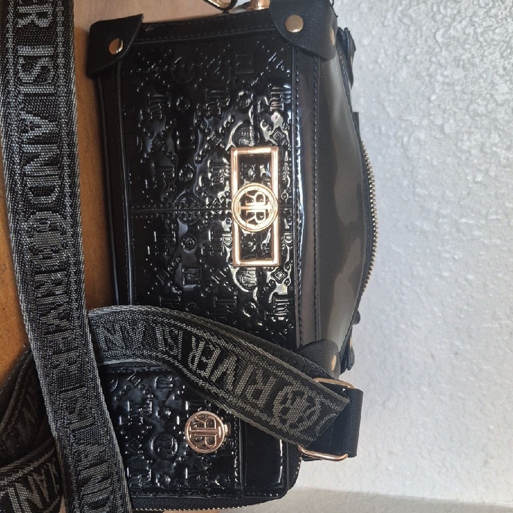Armani Exchange Black Embossed Women's Bag
